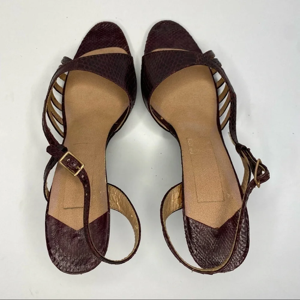 𝅺GENUINE Snakeskin Burgundy Heels
